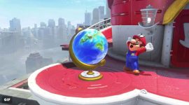 Super Mario Odyssey autopilot activated using spinning globe