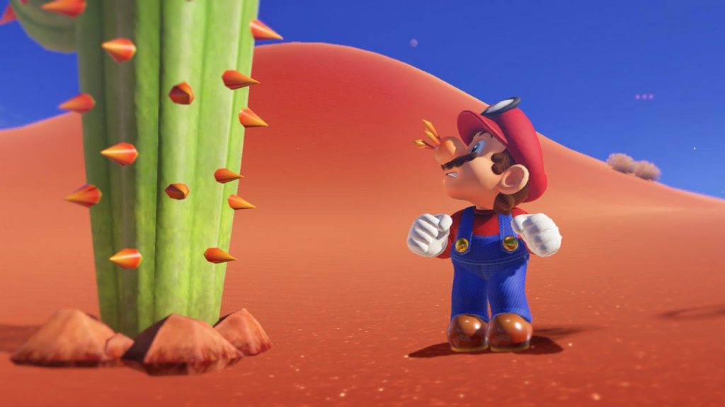 Super Mario Odyssey Cactus pierces Mario’s nose and soul